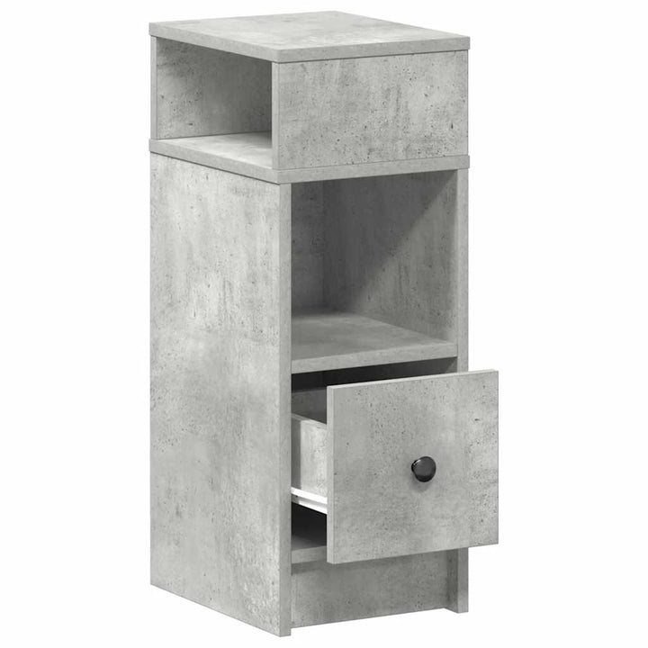 sengebord med skuffe 25x31x66 cm betongrå