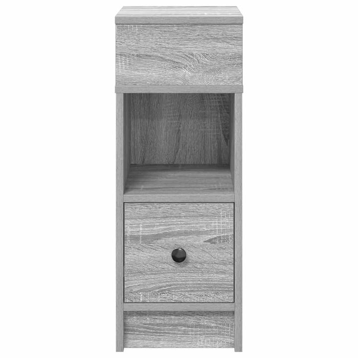sengebord med skuffe 25x31x66 cm grå sonoma-eg