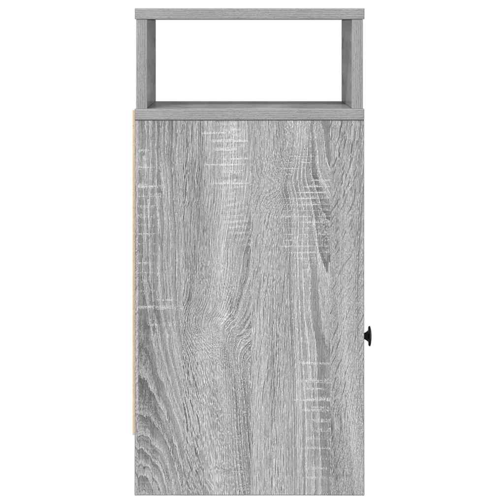 sengebord med skuffe 25x31x66 cm grå sonoma-eg