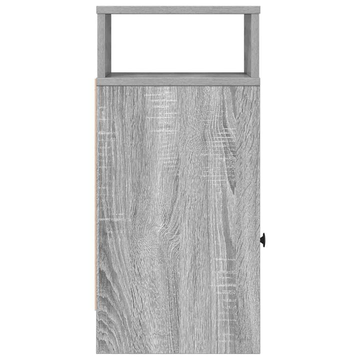 sengeborde 2 stk. med skuffe 25x31x66 cm grå sonoma-eg