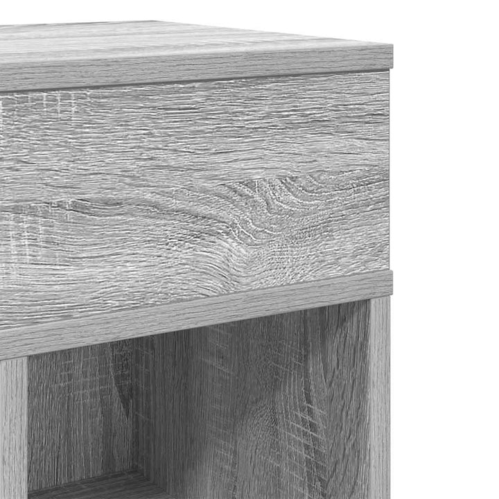 sengeborde 2 stk. med skuffe 25x31x66 cm grå sonoma-eg