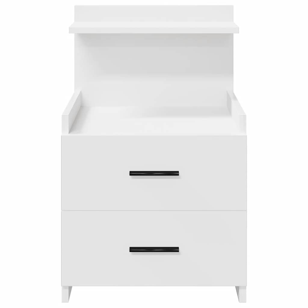 sengebord med 2 skuffer 40x36,5x62 cm hvid