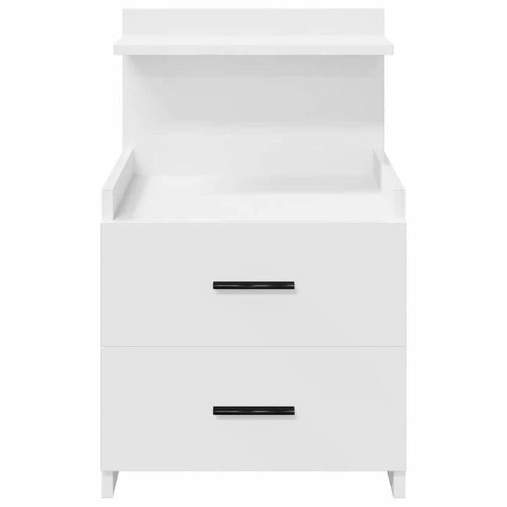 sengebord med 2 skuffer 40x36,5x62 cm hvid