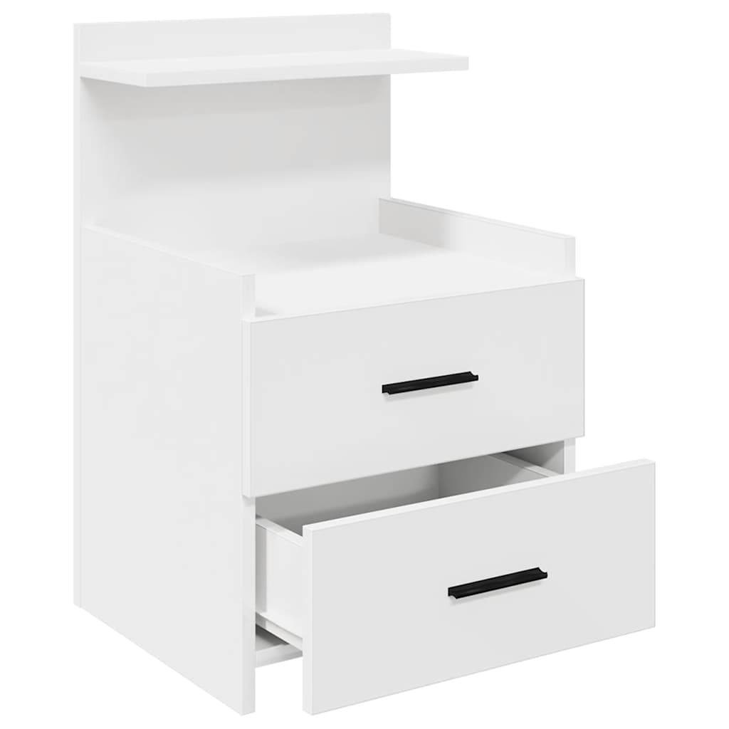 sengeborde 2 stk. med 2 skuffer hvide 40x36,5x62 cm