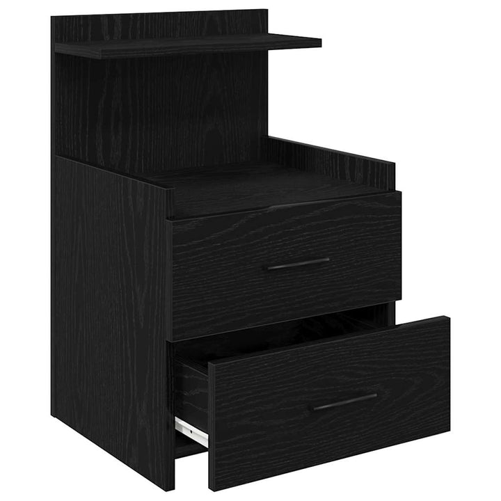 sengeborde 2 stk. med 2 skuffer sort 40x36,5x62 cm
