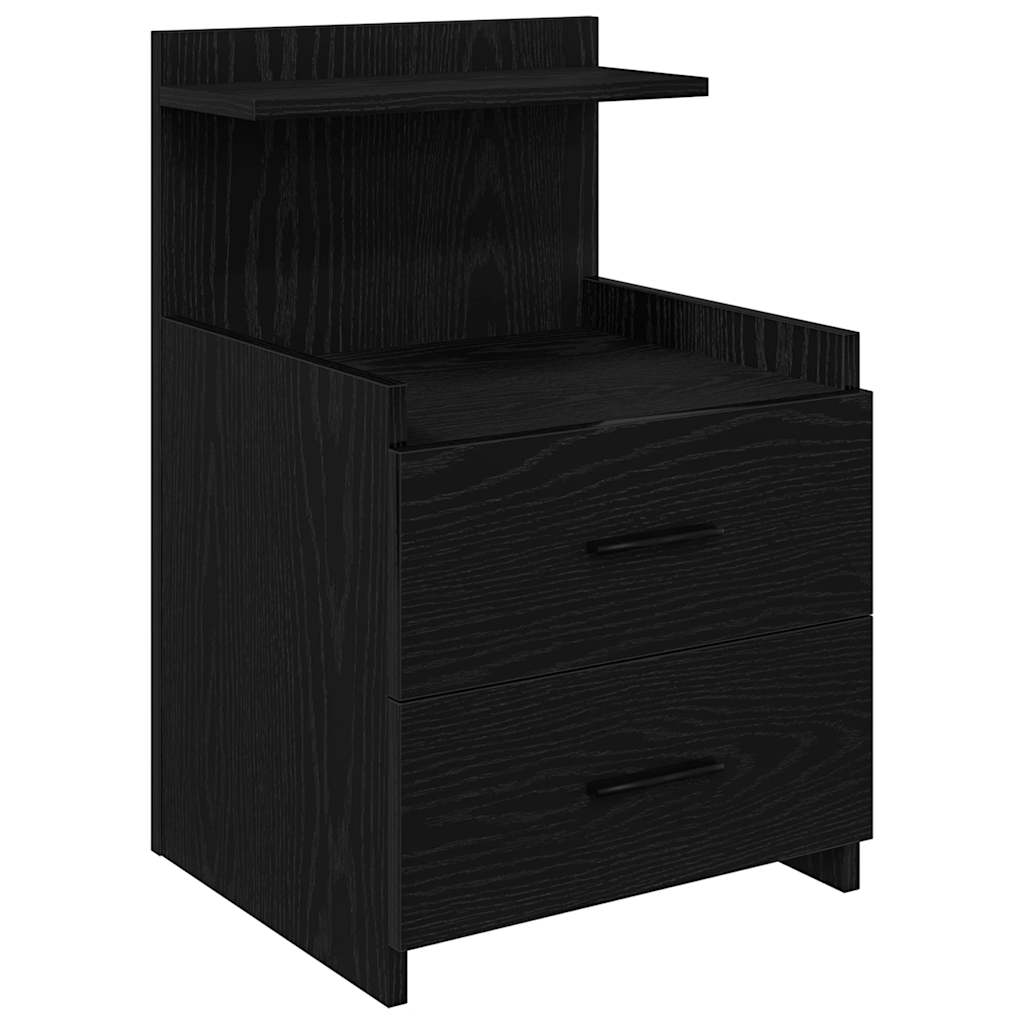 sengeborde 2 stk. med 2 skuffer sort 40x36,5x62 cm