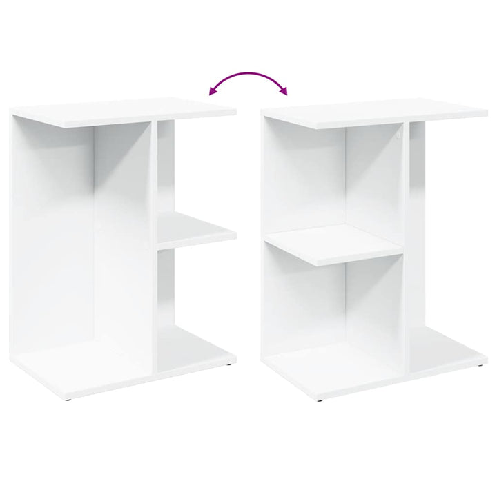 sengebord 46,5x29x61 cm konstrueret træ hvid