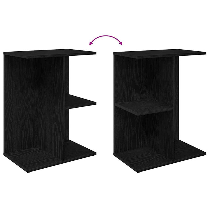 sengebord 46,5x29x61 cm konstrueret træ sort-eg