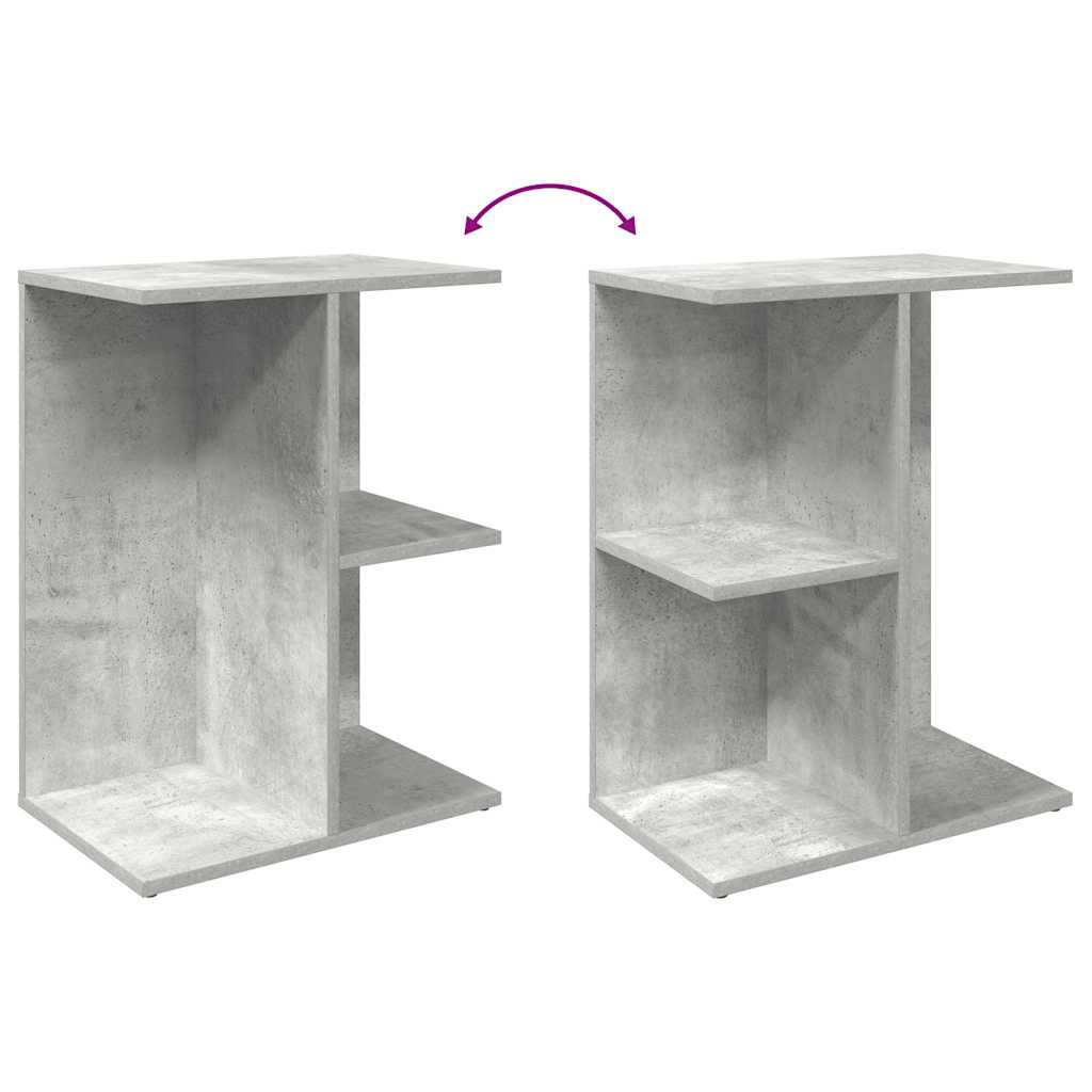 sengebord 46,5x29x61 cm konstrueret træ betongrå