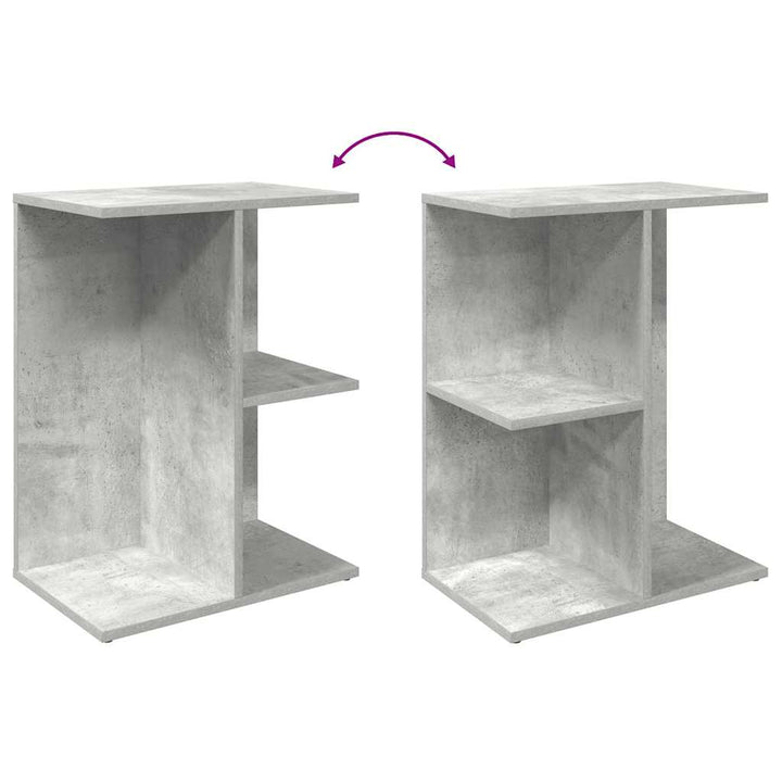 sengebord 46,5x29x61 cm konstrueret træ betongrå