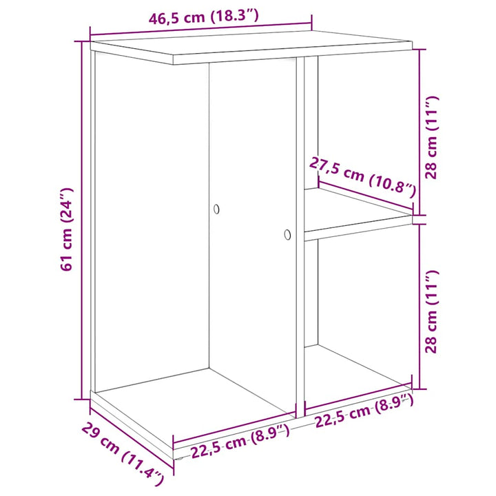 sengeborde 2 stk. 46,5x29x61 cm konstrueret træ antikt træ