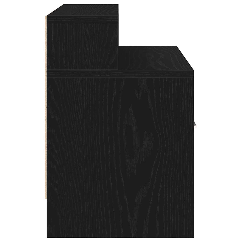 sengebord med skuffe 51x31x47 cm sort-eg