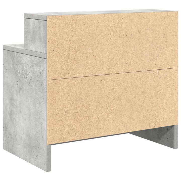 sengeborde med skuffe 2 stk. 51x31x47 cm betongrå