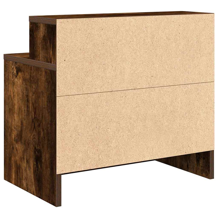sengeborde med skuffe 2 stk. 51x31x47 cm røget egetræsfarve