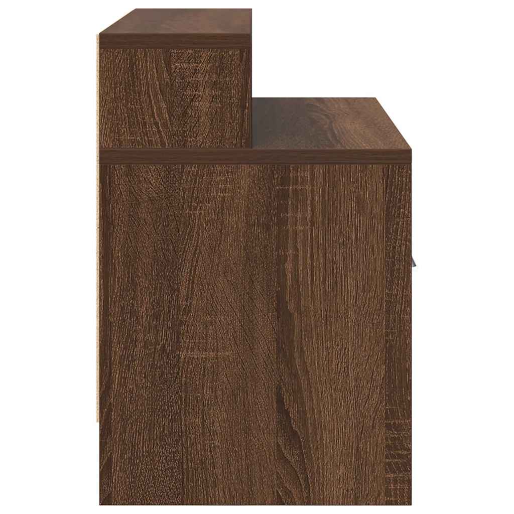 sengeborde med skuffe 2 stk. 51x31x47 cm brun egetræsfarve