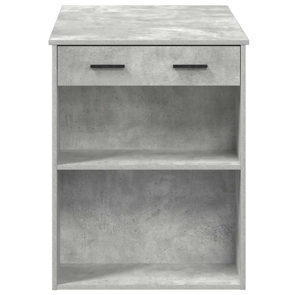 skrivebord med skuffe og hylde 102x62x77,5 cm betongrå