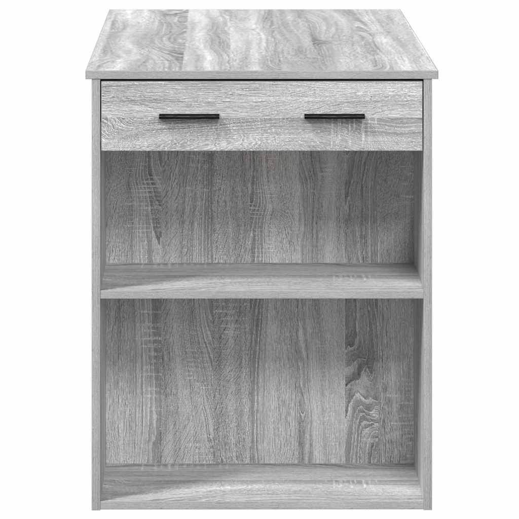 skrivebord med skuffe og hylde 102x62x77,5 cm grå sonoma-eg