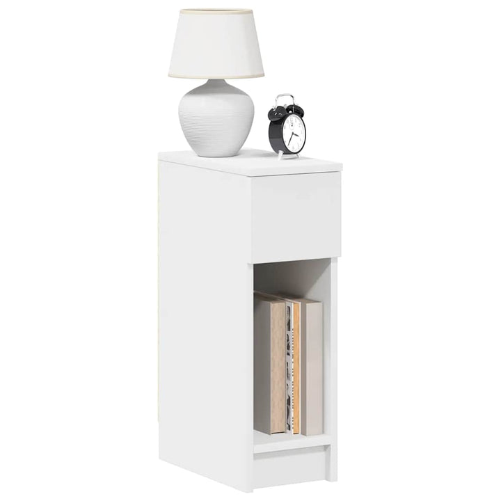 sengebord med skuffe 20x36x60 cm hvid