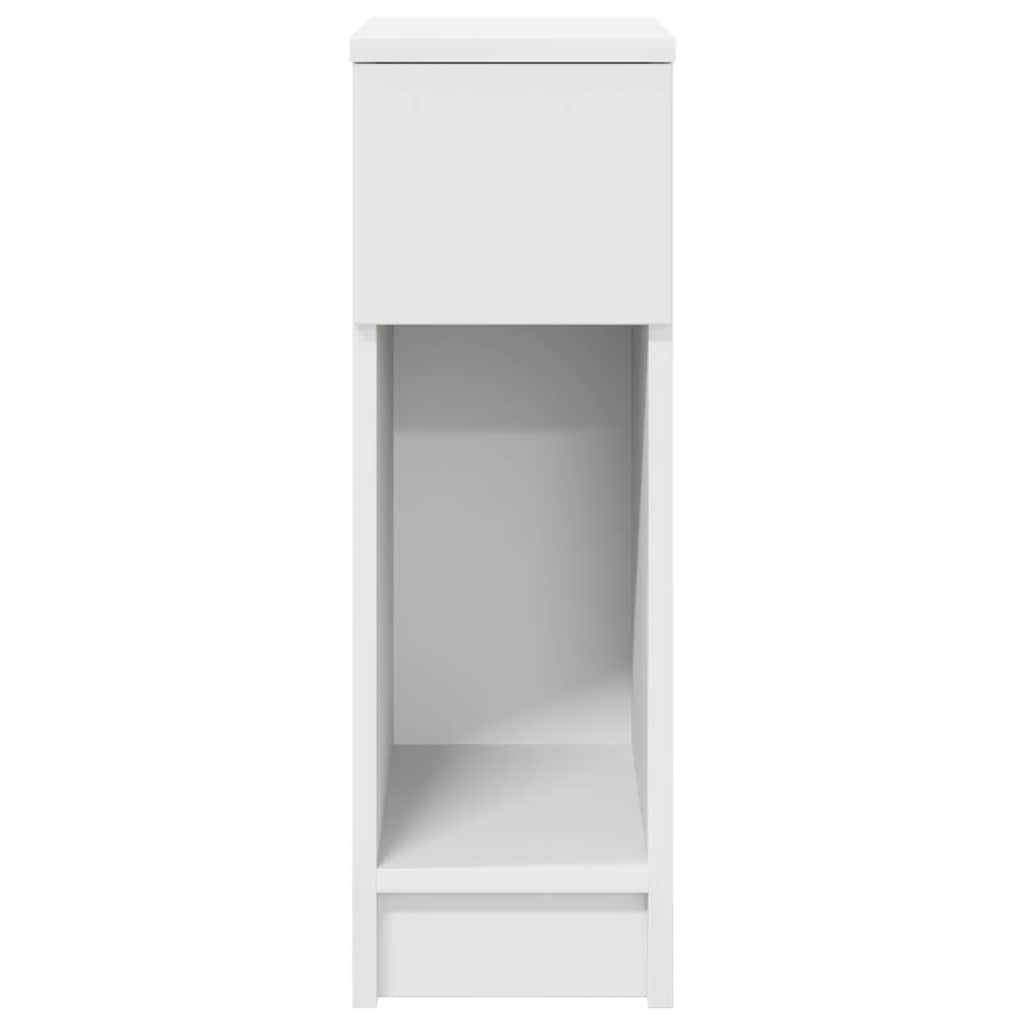 sengeborde med skuffe 2 stk. 20x36x60 cm hvid