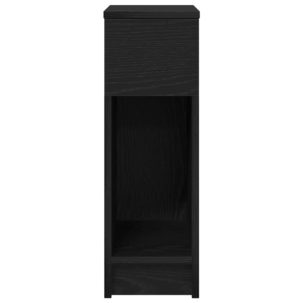 sengeborde med skuffe 2 stk. 20x36x60 cm sort-eg