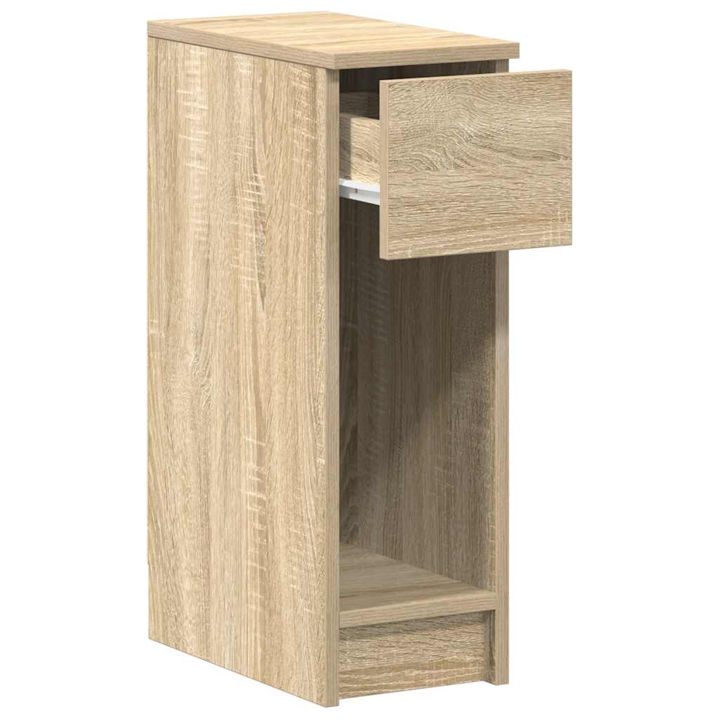 sengebord med skuffe 20x36x60 cm sonoma-eg
