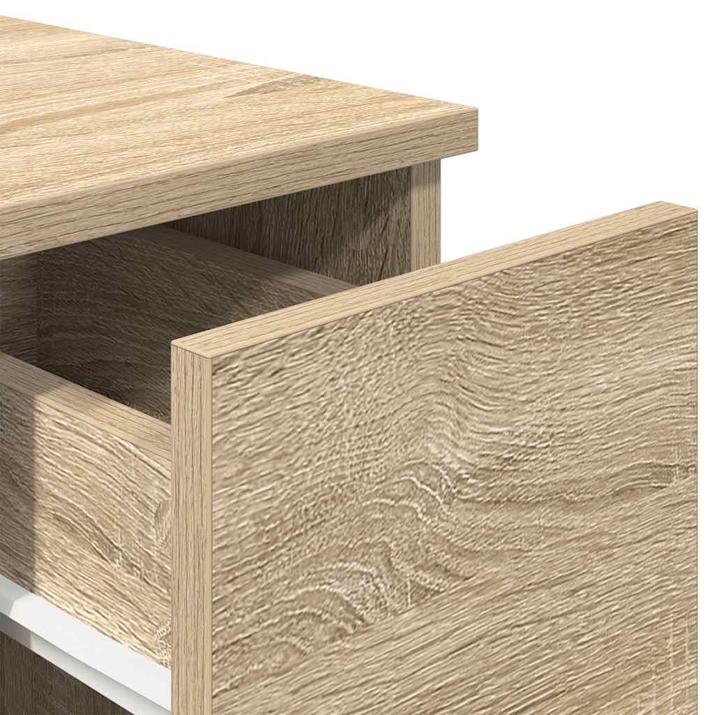 sengeborde med skuffe 2 stk. 20x36x60 cm sonoma-eg