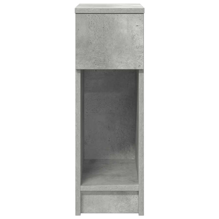 sengeborde med skuffe 2 stk. 20x36x60 cm betongrå