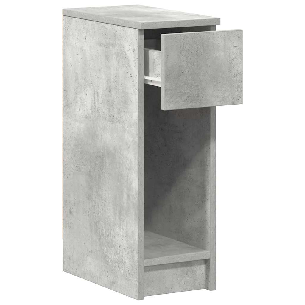 sengeborde med skuffe 2 stk. 20x36x60 cm betongrå