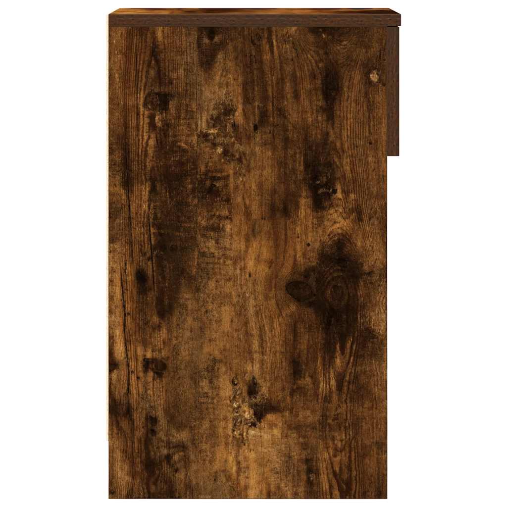 sengebord med skuffe 20x36x60 cm røget egetræsfarve