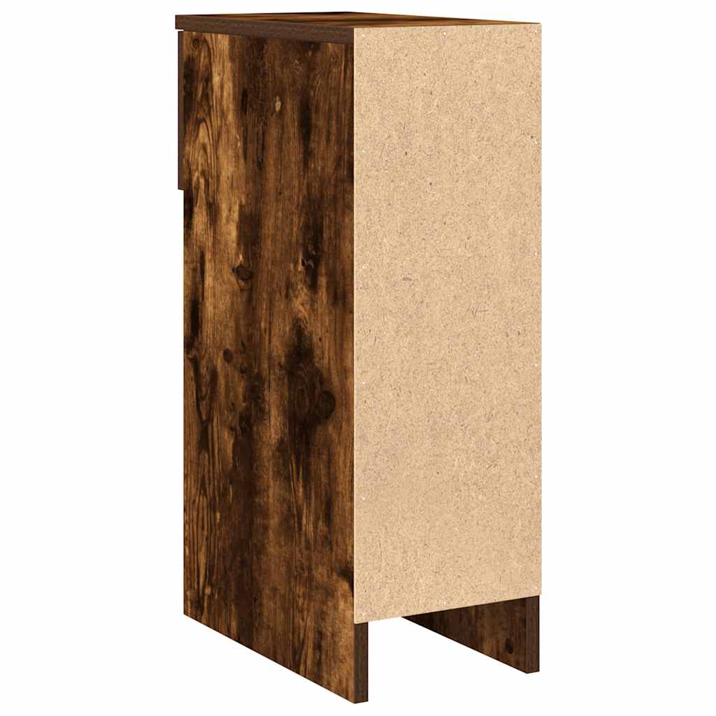 sengebord med skuffe 20x36x60 cm røget egetræsfarve