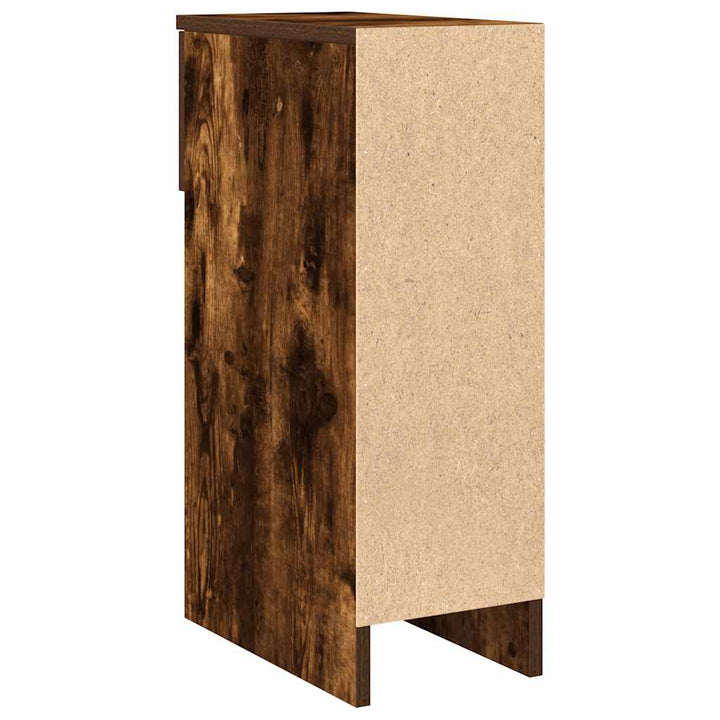 sengeborde med skuffe 2 stk. 20x36x60 cm røget egetræsfarve