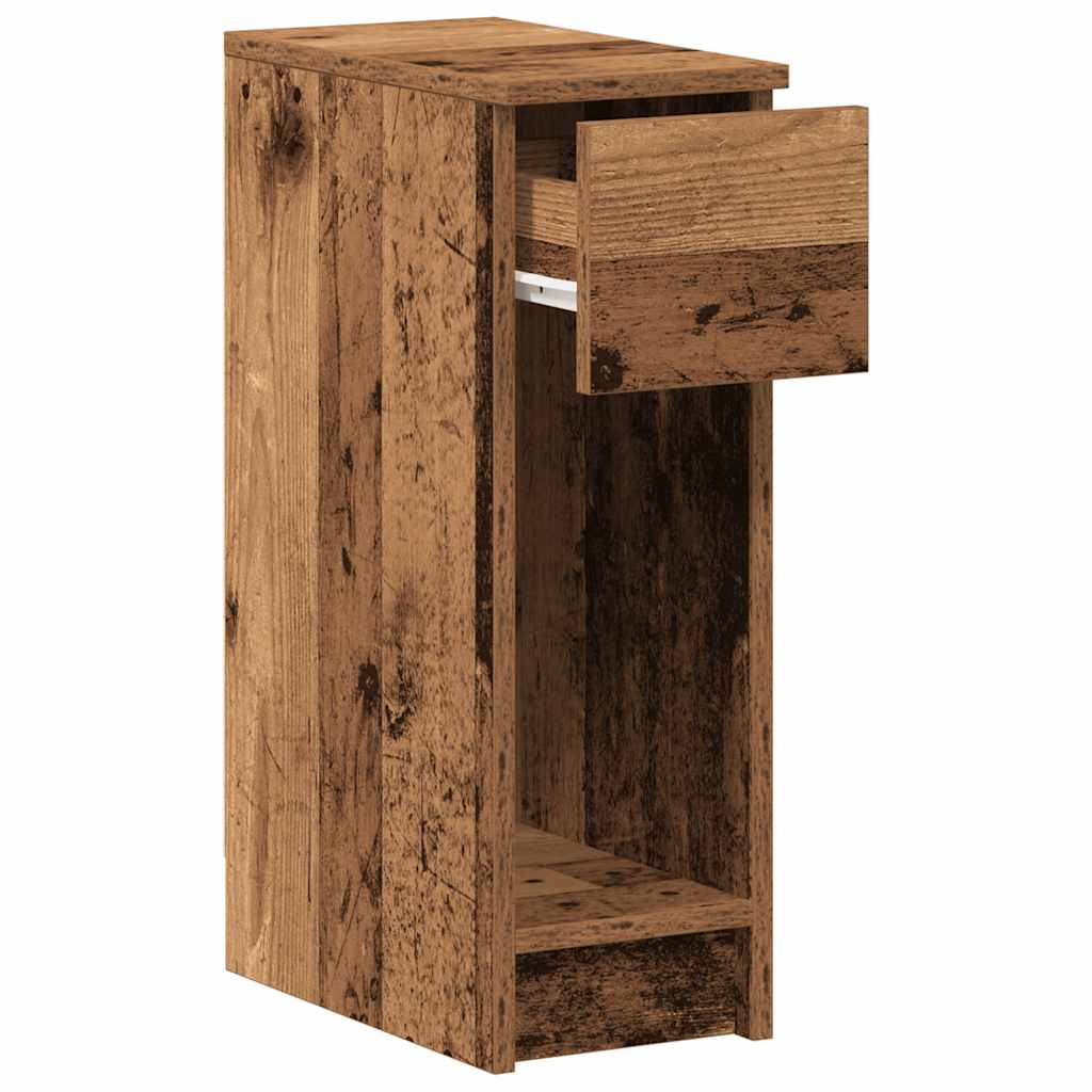sengebord med skuffe 20x36x60 cm antikt træ