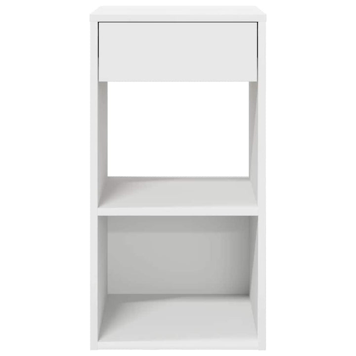 sengeborde med skuffe 2 stk. 35x34x66,5 cm hvid