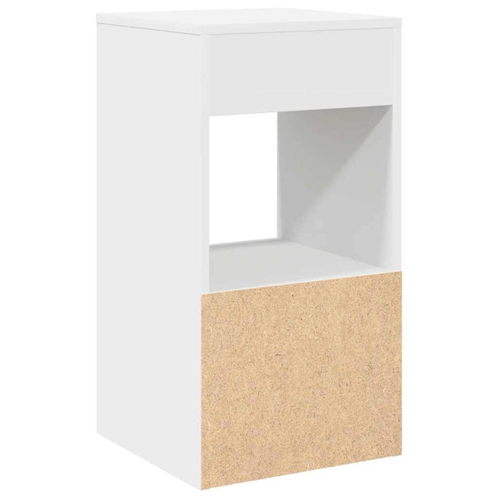 sengeborde med skuffe 2 stk. 35x34x66,5 cm hvid
