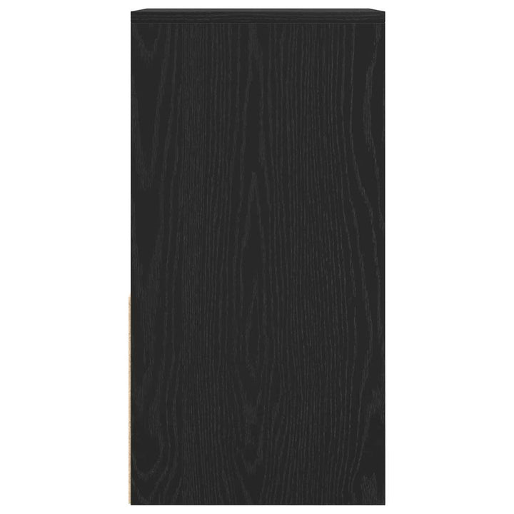 sengebord med skuffe 35x34x66,5 cm sort-eg