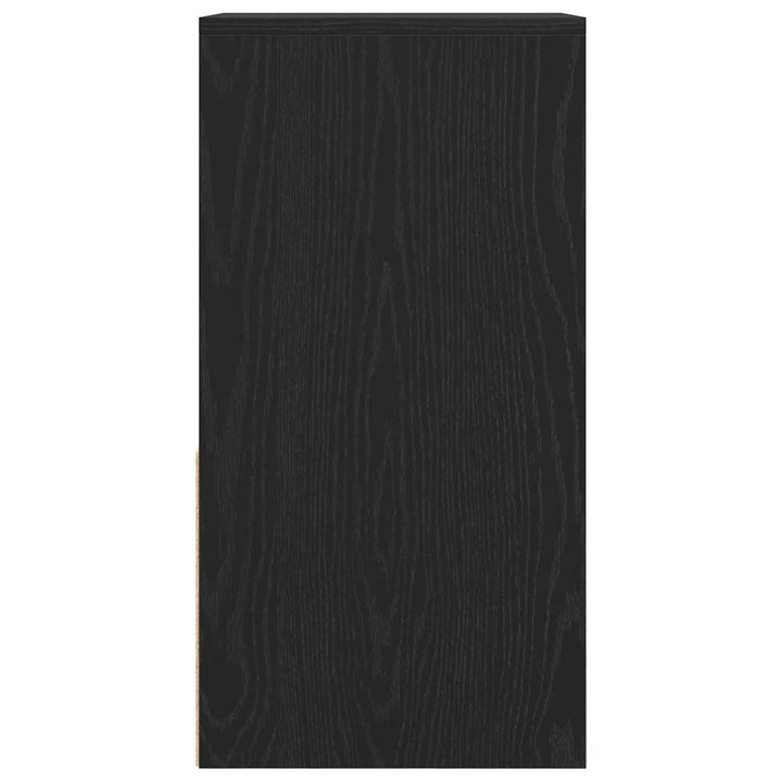 sengeborde med skuffe 2 stk. 35x34x66,5 cm sort-eg