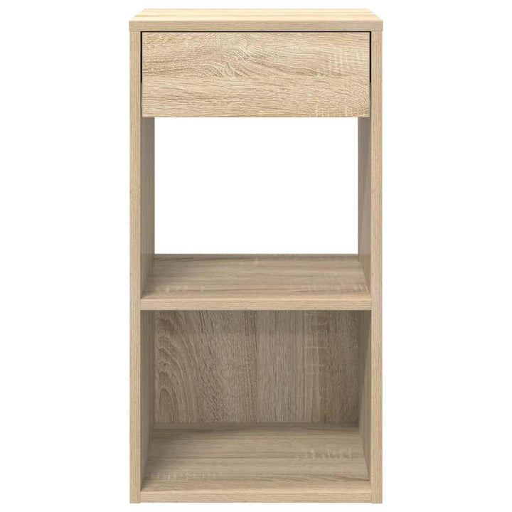 sengeborde med skuffe 2 stk. 35x34x66,5 cm sonoma-eg