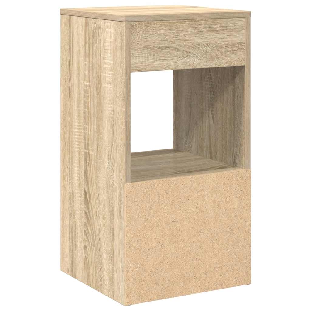 sengeborde med skuffe 2 stk. 35x34x66,5 cm sonoma-eg