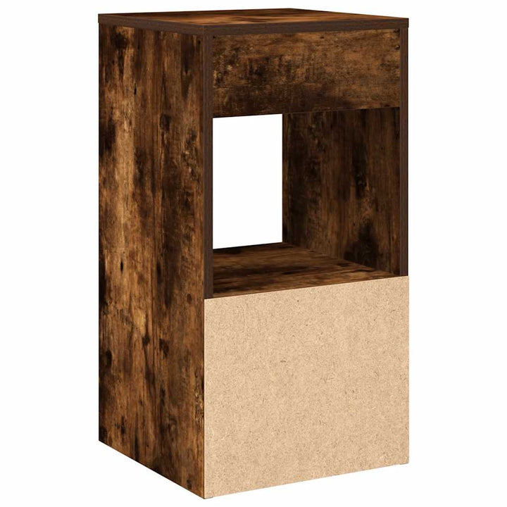 sengeborde med skuffe 2 stk. 35x34x66,5 cm røget egetræsfarve