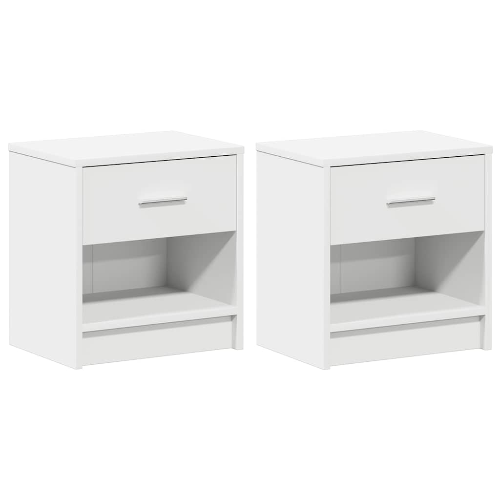 sengeborde 2 stk. med skuffe 39x28x41 cm hvid