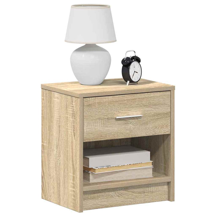 sengebord med skuffe 39x28x41 cm sonoma-eg
