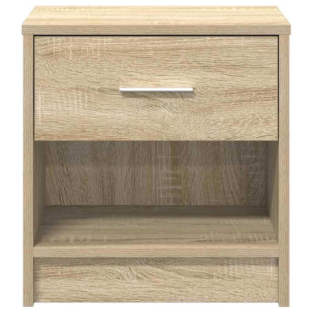 sengebord med skuffe 39x28x41 cm sonoma-eg