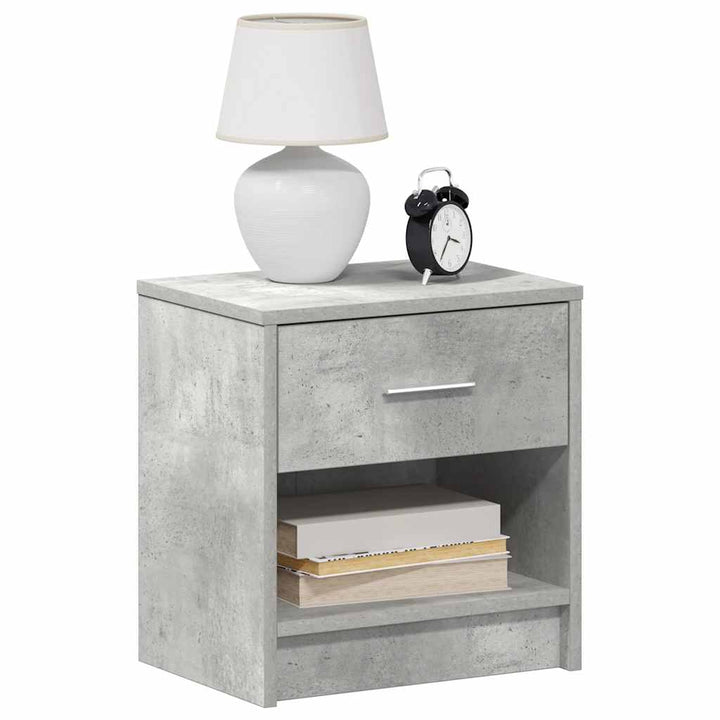 sengeborde 2 stk. med skuffe 39x28x41 cm betongrå