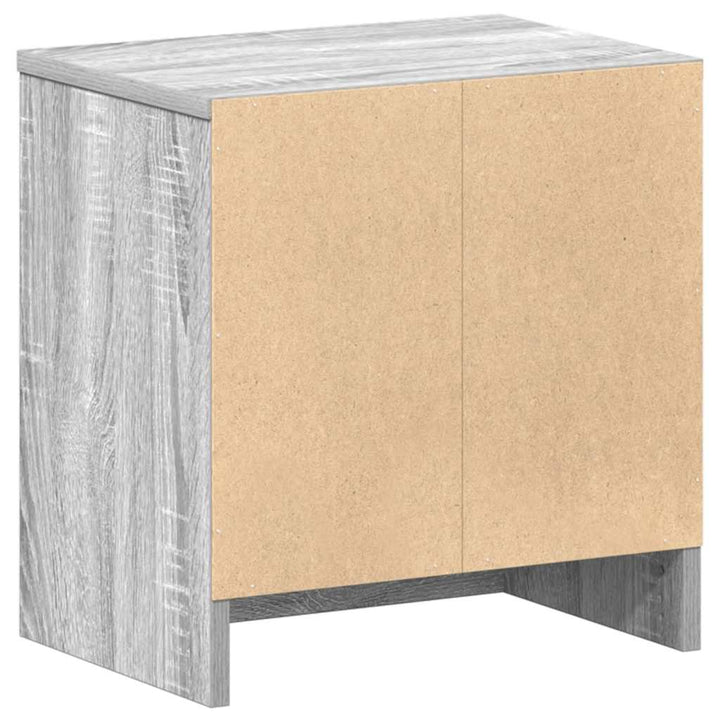 sengebord med skuffe 39x28x41 cm grå sonoma-eg
