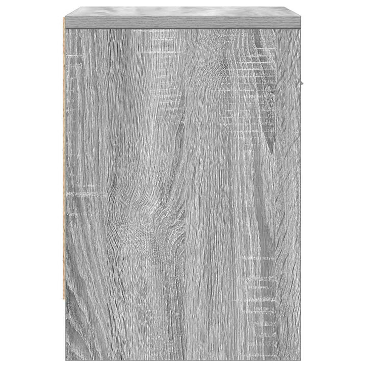 sengeborde 2 stk. med skuffe 39x28x41 cm grå sonoma-eg