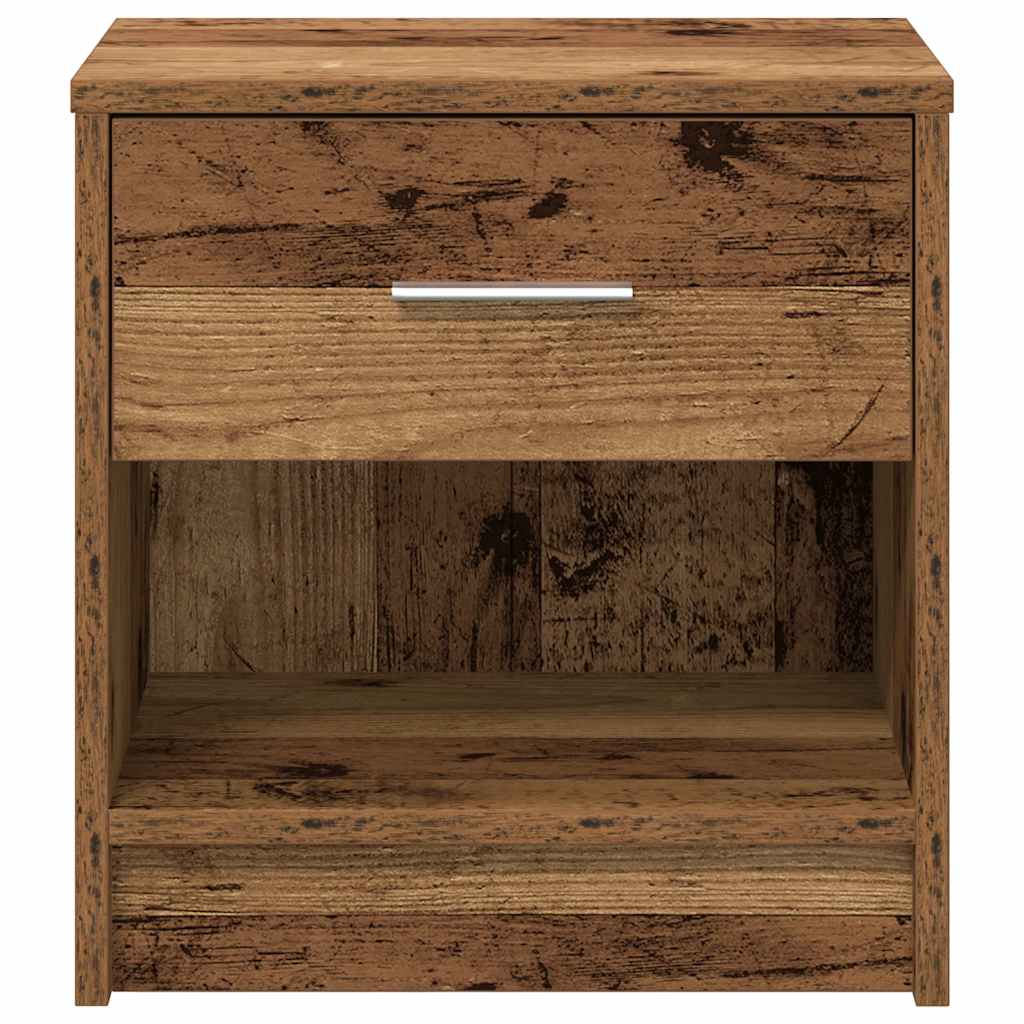 sengeborde 2 stk. med skuffe 39x28x41 cm antikt træ