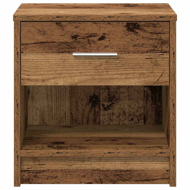 sengeborde 2 stk. med skuffe 39x28x41 cm antikt træ