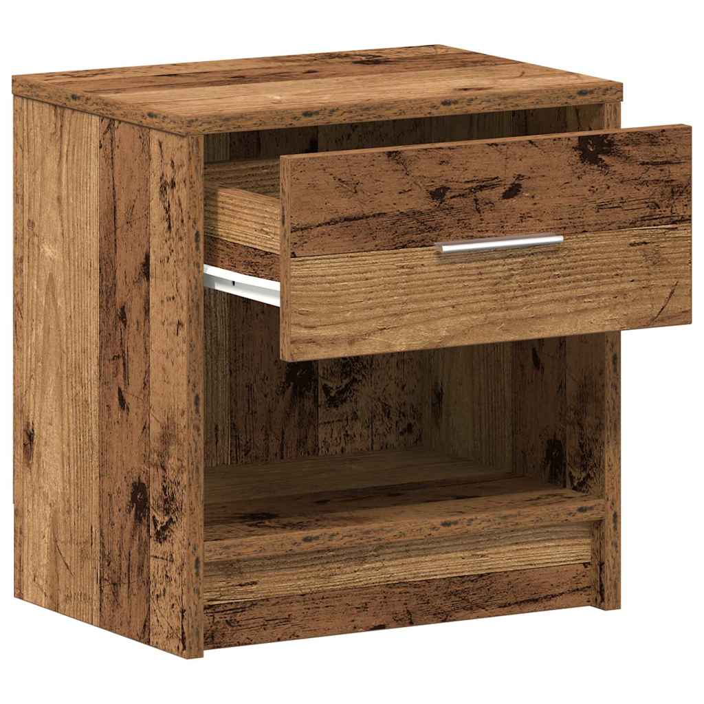sengeborde 2 stk. med skuffe 39x28x41 cm antikt træ