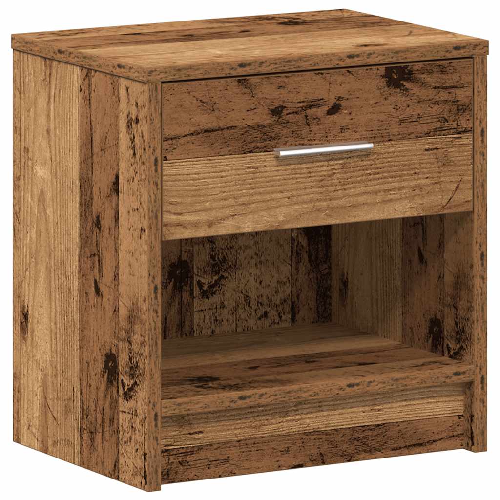 sengeborde 2 stk. med skuffe 39x28x41 cm antikt træ