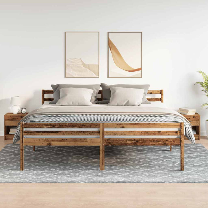 sengeborde 2 stk. med skuffe 39x28x41 cm antikt træ